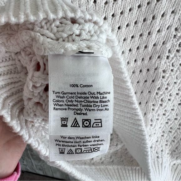 Eddie Bauer Women's White Cotten Open Knit Sweater Large - Picture 3 of 5